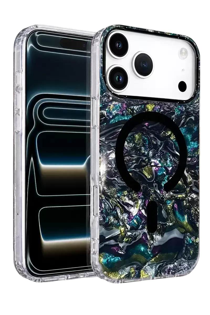 Onegif Apple İphone 17 Pro Mila Dalgalı Magsafe Kapak - Lacivert