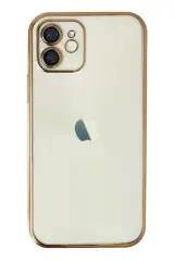 Newface İphone 12 Kılıf Razer Lensli Silikon - Gold