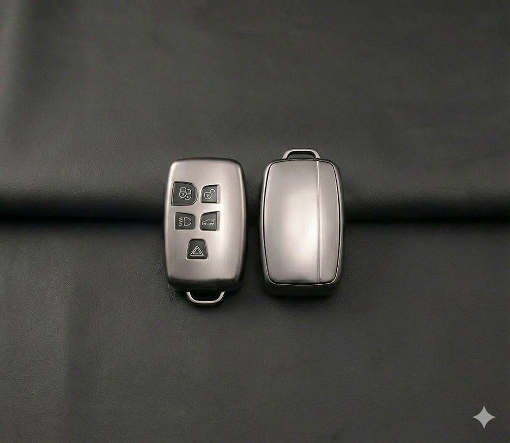 Land Rover Range Rover 2010-2018 Uyumlu Smart 3 Buton Silikon Oto Anahtar Kumanda Kabı Kılıf Gri