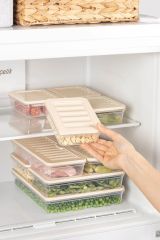 6'li Set Freshbox Mikrodalga Ve Dipfrize Uygun Saklama Kabı Krem