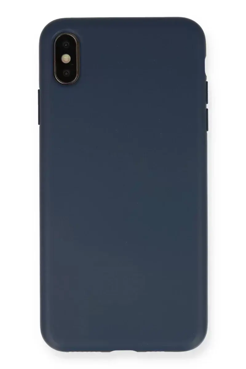 Newface İphone Xs Max Kılıf Nano İçi Kadife Silikon - Lacivert
