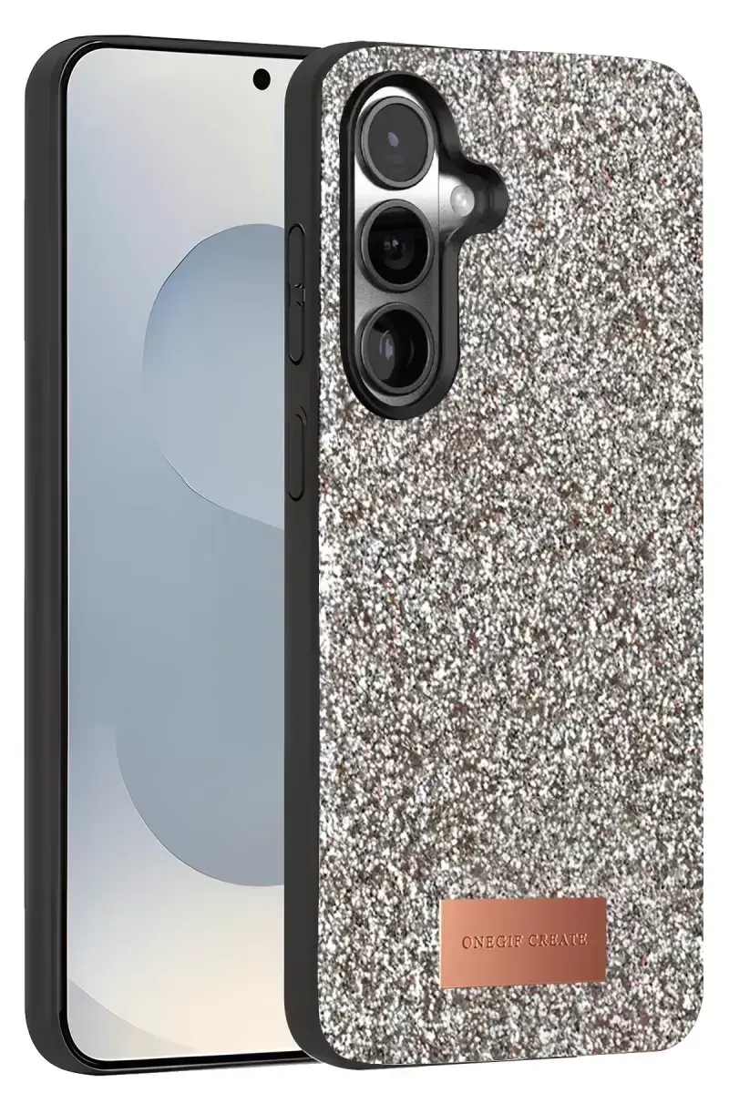 Onegif Samsung Galaxy S25 Plus Bright Simli Kapak - Gümüş