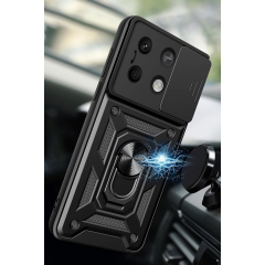 Xiaomi Redmi Note 13 4g Kılıf Pars Lens Yüzüklü Silikon - Kırmızı