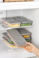 6’lı Set Freshbox Mikrodalga Ve Dipfrize Uygun Saklama Kabı Set 3 - X6 0,6 Lt Gri