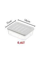 6’lı Set Freshbox Mikrodalga Ve Dipfrize Uygun Saklama Kabı Set 3 - X6 0,6 Lt Gri