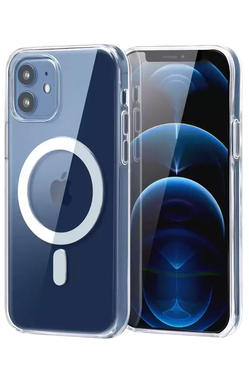 Newface Apple İphone 12 Combo Sert Şeffaf Magsafe Kapak - Şeffaf