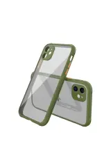 Newface Apple İphone 12 Mini Kılıf Miami Şeffaf Silikon - Koyu Yeşil