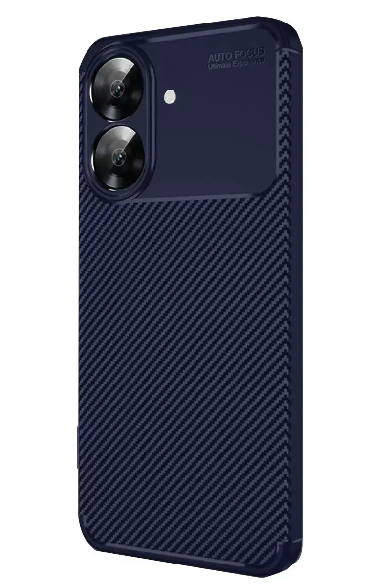 Newface Realme Note 60 Kılıf Auto Focus Karbon Kapak - Lacivert