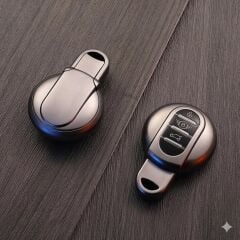 Mini Cooper-S Uyumlu Smart 3 Buton Silikon Oto Anahtar Kumanda Kabı Kılıf Gri