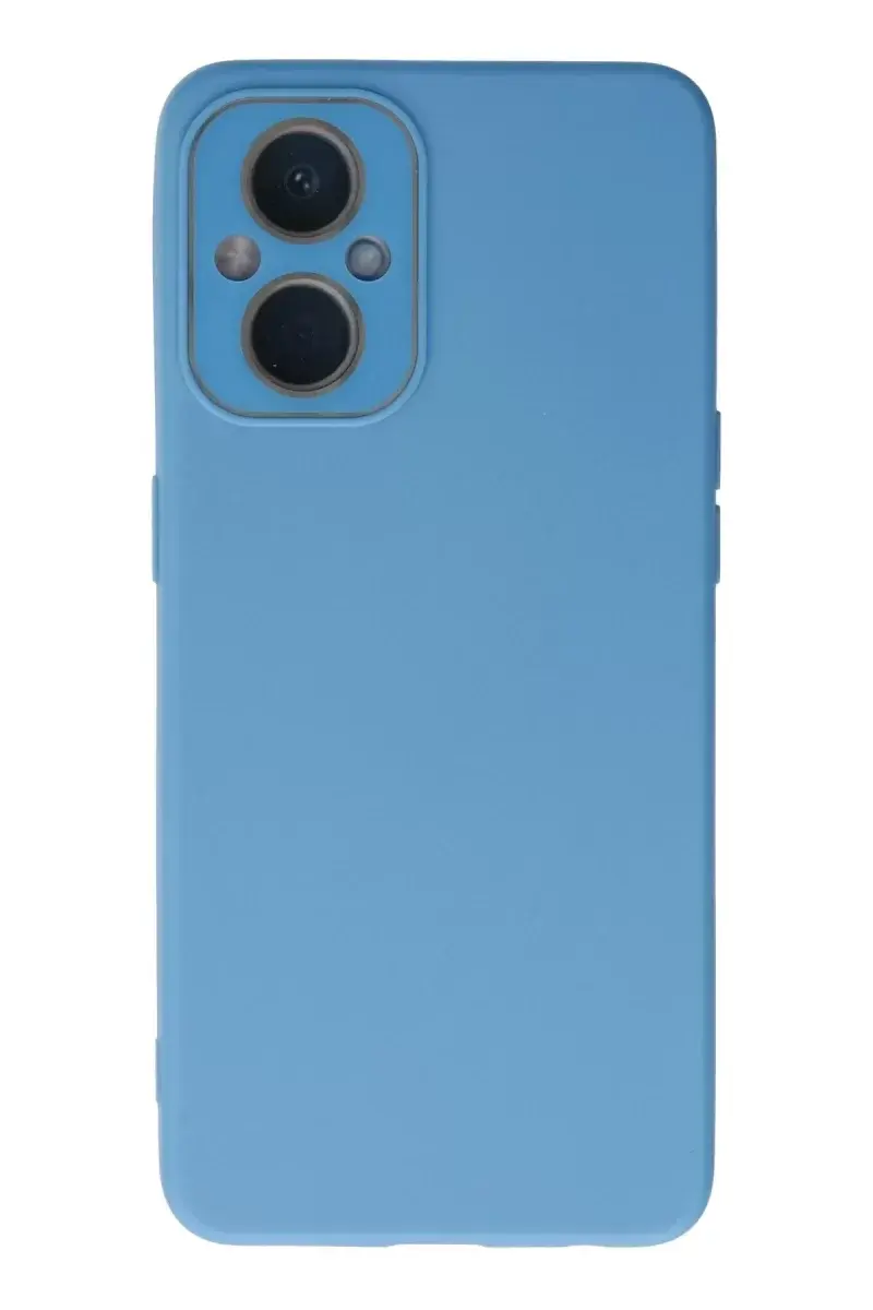 Newface Oppo Reno 7 Lite Kılıf Lansman Glass Kapak - Mavi