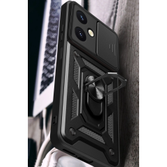 Vivo Y27 Kılıf Pars Lens Yüzüklü Silikon - Kırmızı