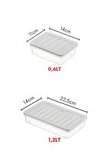 6'lı Set Freshbox Mikrodalga Ve Dipfrize Uygun Saklama Kabı Set 2 - X2 1,2 Lt / X4 0,6 Lt Gri