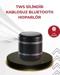 Kompakt Silindir Metal Bluetooth Hoparlör 400 Mah Uzun Pil Tws Destekli