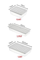 6'lı Set Freshbox Mikrodalga Ve Dipfrize Uygun Saklama Kabı Set 4 Krem