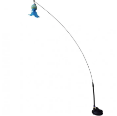 Karamel Pet Vantuzlu Tüylü Toplu Olta Kedi Oyuncağı 50 cm