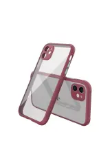 Newface Apple İphone 12 Mini Kılıf Miami Şeffaf Silikon - Fuşya