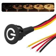 Powermaster Pm-30854 24v Dc 13mm Gömme Dokunmatik Led Dimmer Kontrolcüsü Switch Buton Siyah