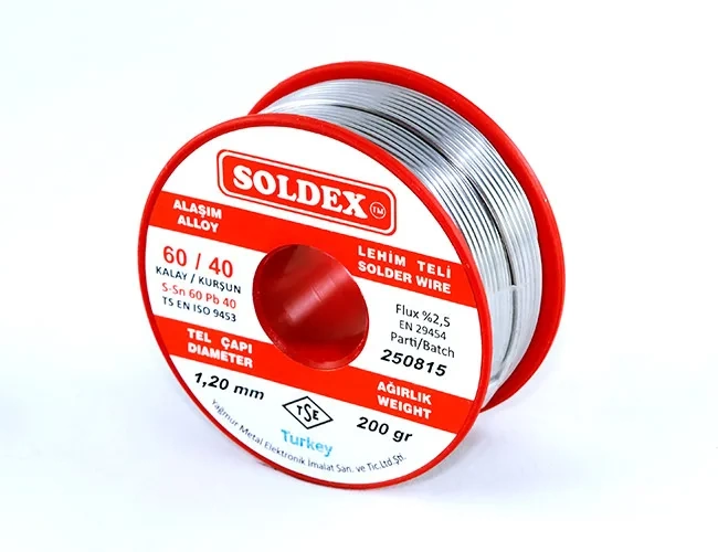 60-40 Lehim Teli 200 Gr 1,2 Mm - Sn:60 / Pb:40