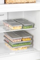 6'lı Set Freshbox Mikrodalga Ve Dipfrize Uygun Saklama Kabı Set 4 Gri