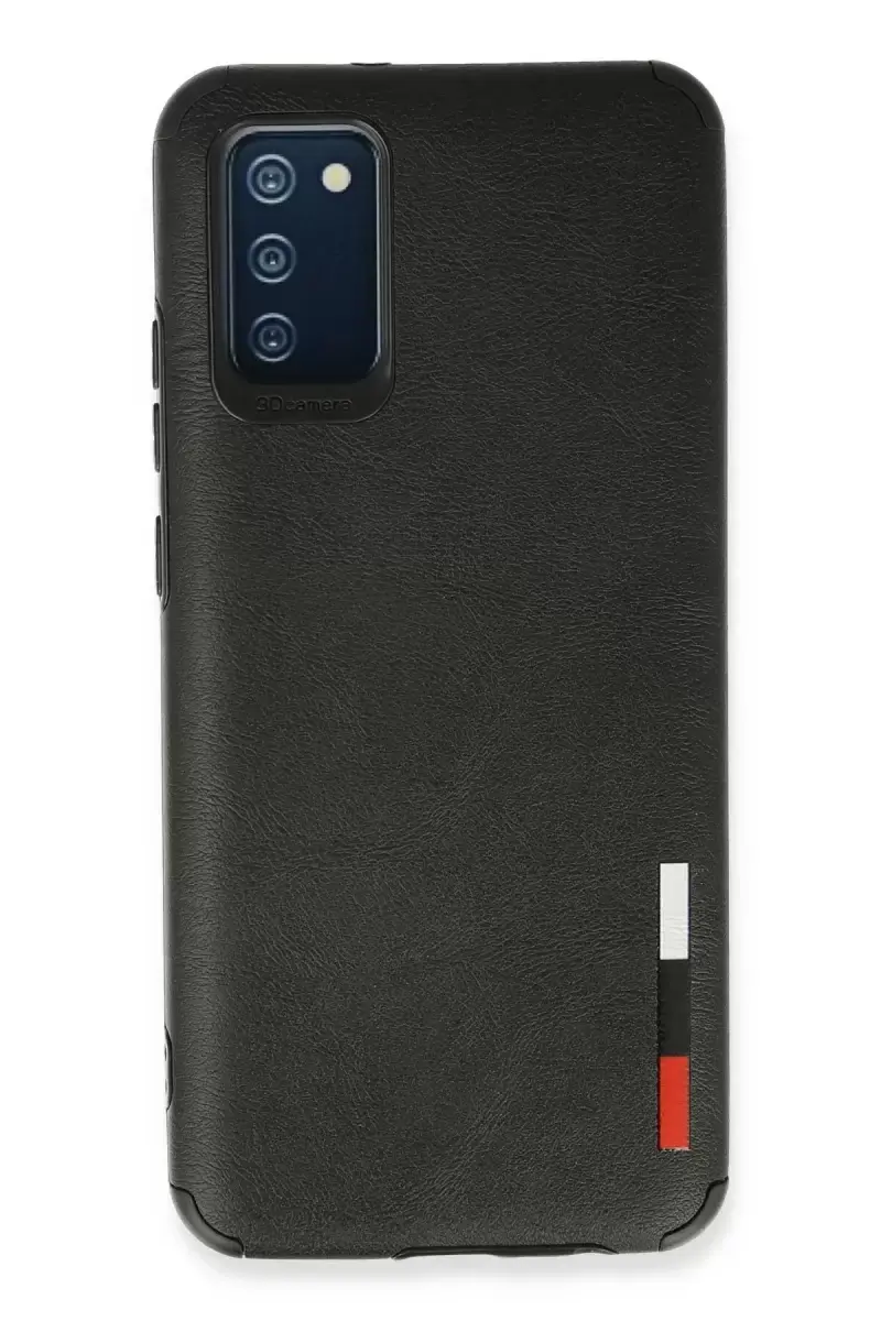 Newface Samsung Galaxy A02s Kılıf Loop Deri Silikon - Siyah