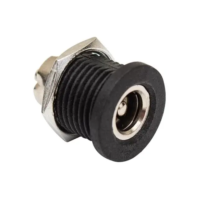 Adaptör Fişi İçi Metal 12mm Yuvarlak Somunlu Dc Şase 2.1mm  (ıc-258c)
