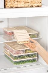 7'li Set Freshbox Mikroldaga Ve Dipfrize Uygun Saklama Kabı X1 2,4 Lt / X2 1,17 Lt / X4 0,6 Lt Krem