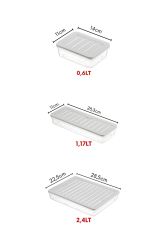 7'li Set Freshbox Mikroldaga Ve Dipfrize Uygun Saklama Kabı X1 2,4 Lt / X2 1,17 Lt / X4 0,6 Lt Krem