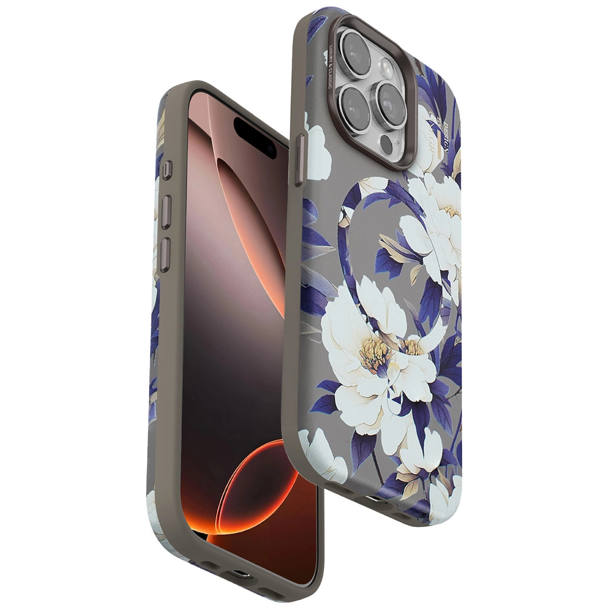 Onegif  İphone 14 Pro Max Flower Series Magsafe Kapak - Gri