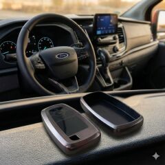 Ford Custom Uyumlu Smart 3 Buton Silikon Oto Anahtar Kumanda Kabı Kılıf Gri