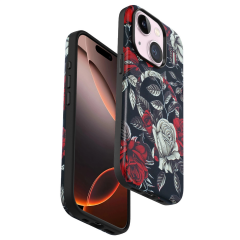 Onegif  İphone 15 Plus Flower Series Magsafe Kapak - Siyah