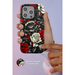 Onegif  İphone 15 Plus Flower Series Magsafe Kapak - Siyah