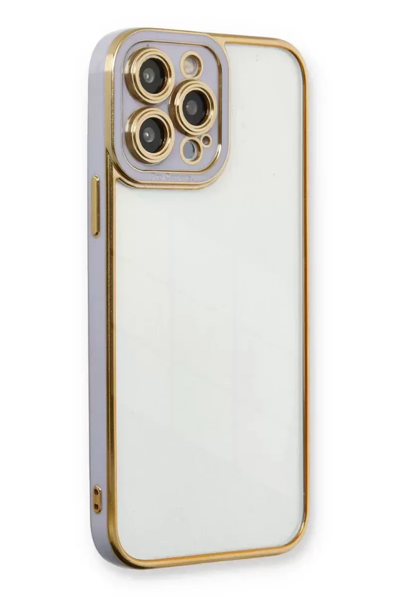 Newface İphone 13 Pro Kılıf Liva Lens Silikon - Lila
