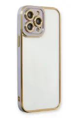 Newface İphone 13 Pro Kılıf Liva Lens Silikon - Lila