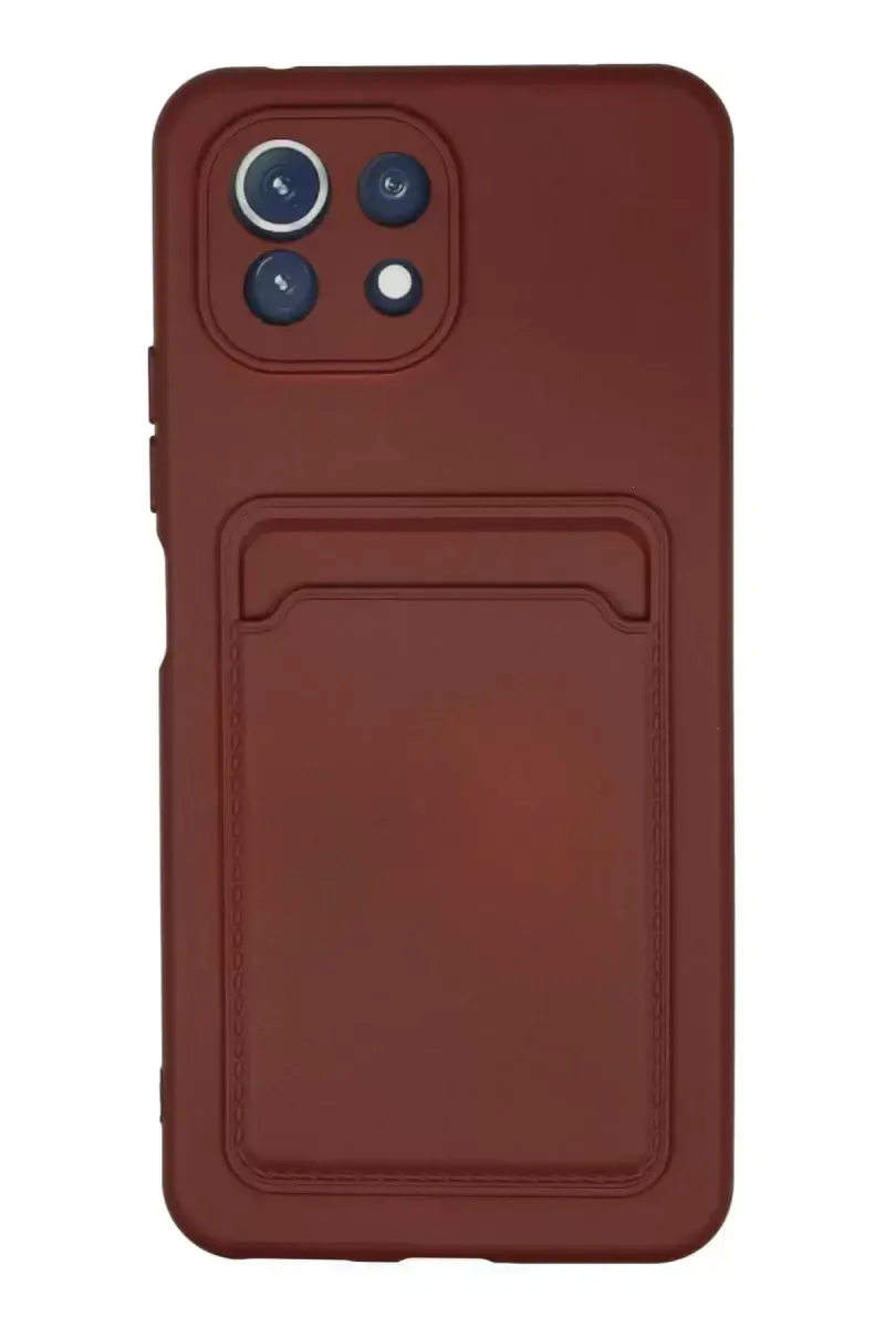 Newface Xiaomi Mi 11 Kılıf Kelvin Kartvizitli Silikon - Bordo