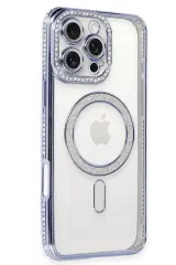 Newface İphone 16 Pro Kılıf Joke Simli Magneticsafe Kılıf - Mavi