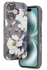 Onegif İphone 16 Flower Series Magsafe Kapak - Gri