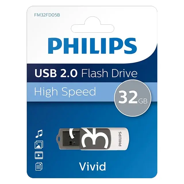 Philips Vivid Fm32fd05b/00 32gb Usb 2.0 Flash Bellek