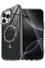 Newface Apple İphone 16 Pro Live Diamond Magsafe Kapak - Siyah