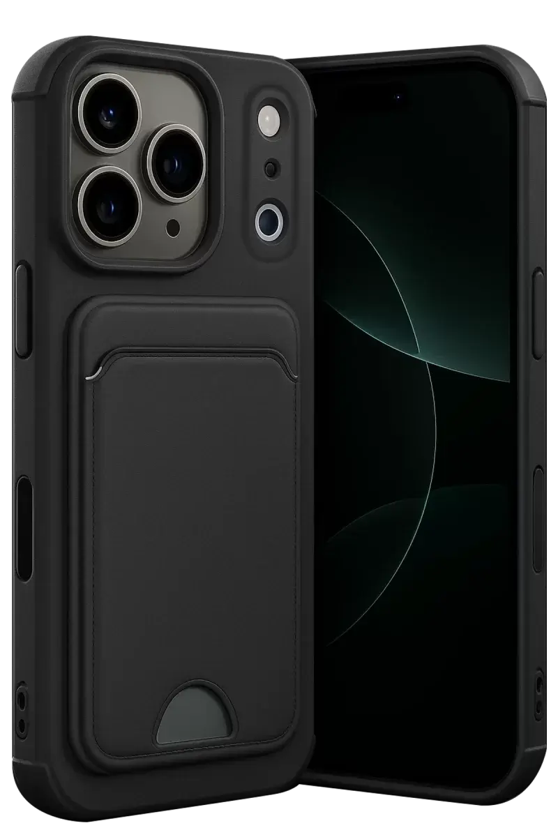 Newface Apple İphone 17 Pro Max Kelvin Kartvizitli Silikon - Siyah