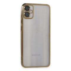 Samsung Galaxy A05 Kılıf Razer Lensli Silikon - Gold