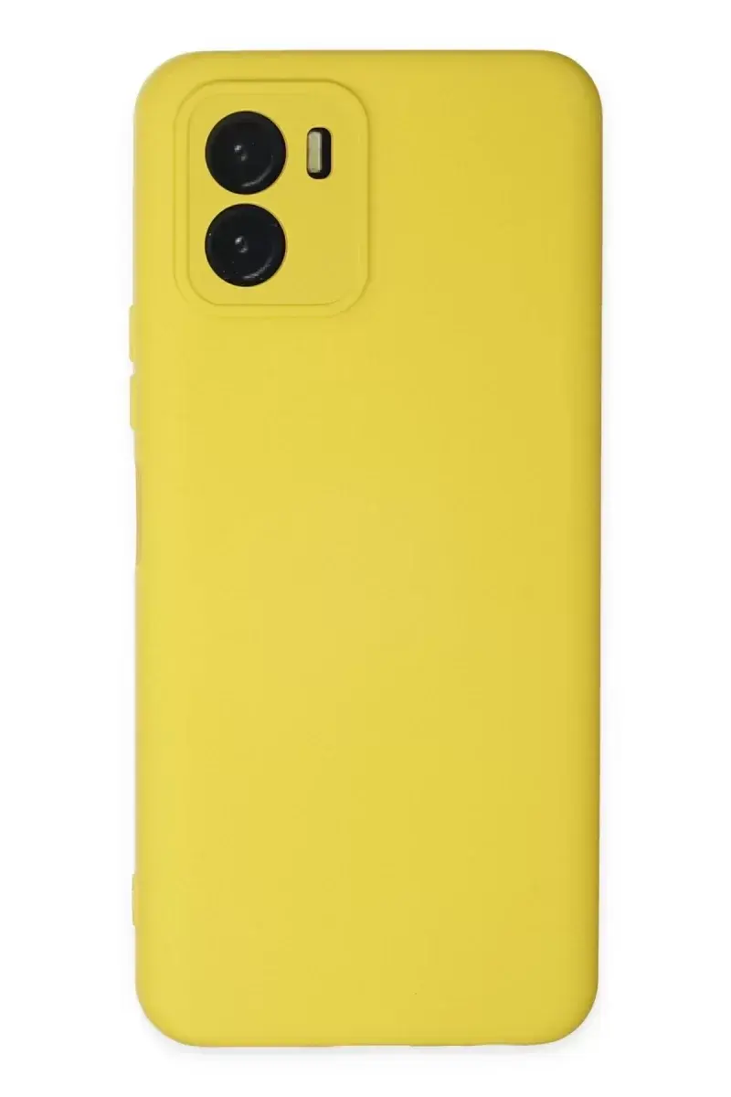 Newface Vivo Y15s Kılıf Nano İçi Kadife Silikon - Sarı