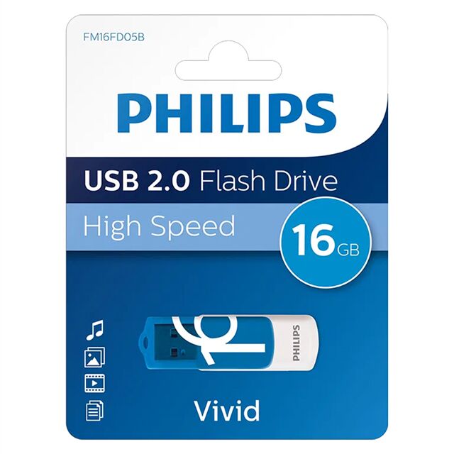 Philips Vivid Fm16fd05b/00 16gb Usb 2.0 Flash Bellek