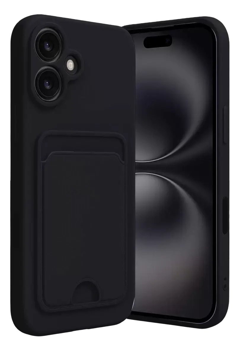 Newface Apple İphone 16 Kılıf Kelvin Kartvizitli Silikon - Siyah