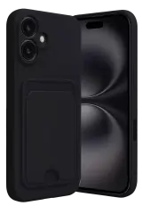 Newface Apple İphone 16 Kılıf Kelvin Kartvizitli Silikon - Siyah