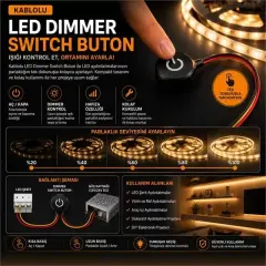 Powermaster Pm-30765 5v Dc 10mm Gömme Dokunmatik Led Dimmer Kontrolcüsü Switch Buton Siyah