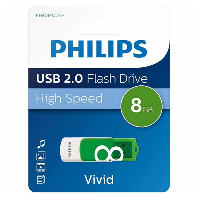 Philips Vivid Fm08fd05b/00 8gb Usb 2.0 Flash Bellek