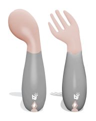 Babyjem Tutmalı Açılı Çatal Kaşık Gül Kurusu