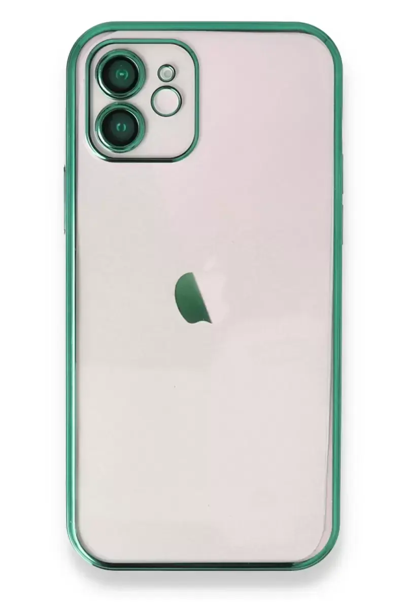 Newface İphone 12 Kılıf Razer Lensli Silikon - Yeşil
