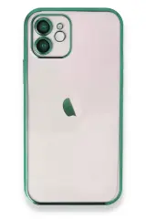 Newface İphone 12 Kılıf Razer Lensli Silikon - Yeşil