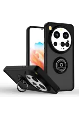 Newface Xiaomi Mi 15 Ultra Kılıf Montreal Yüzüklü Silikon Kapak - Siyah